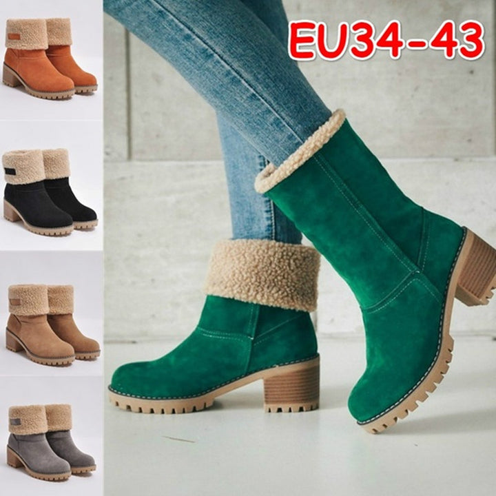 Damen Warmfutter Stiefeletten mit verspieltem Falten-Design Drune