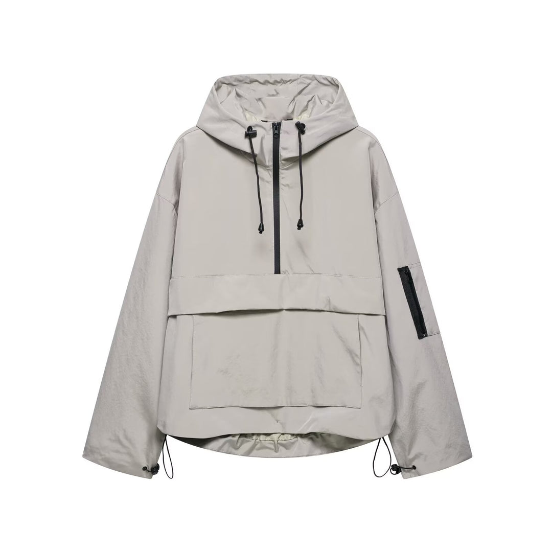 Damen Freizeitjacke mit verstellbarem Kapuzenkragen und praktischen Taschen Drune