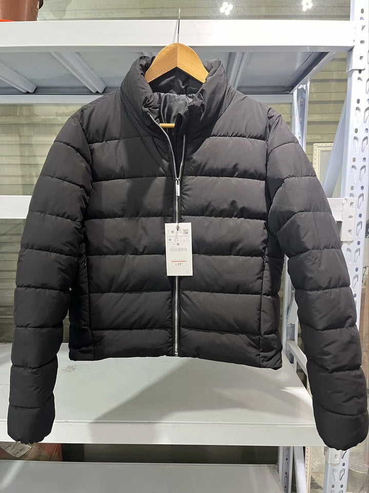 Damen nan leichte wattierte Kurzsteppjacke mit hohem Stehkragen und Zwei-Wege-Reißverschluss Drune