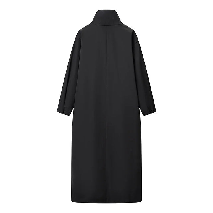 Damen nan langer wasserabweisender Mantel im Cocoon‑Cut mit verstellbarem Stehkragen Drune