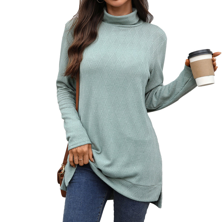 Damen Langarm Sweater mit Stehkragen Drune