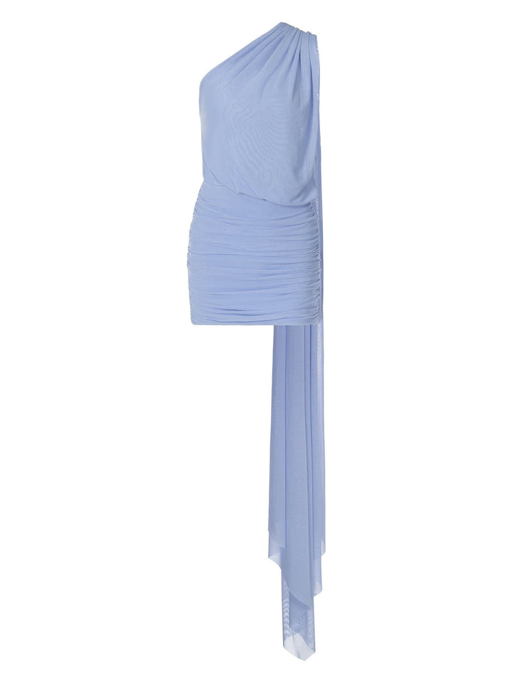 Damen elegantes One-Shoulder Kleid mit fließendem Material Drune