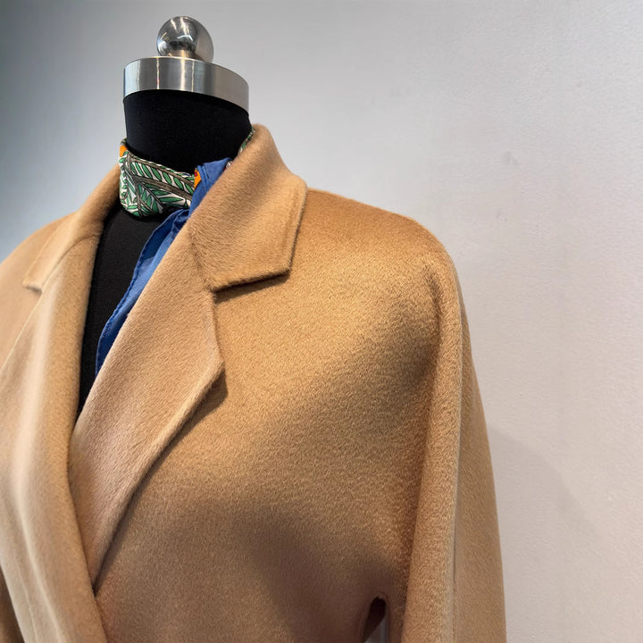 Damen Eleganter Maßgeschneiderter Wickelmantel Drune