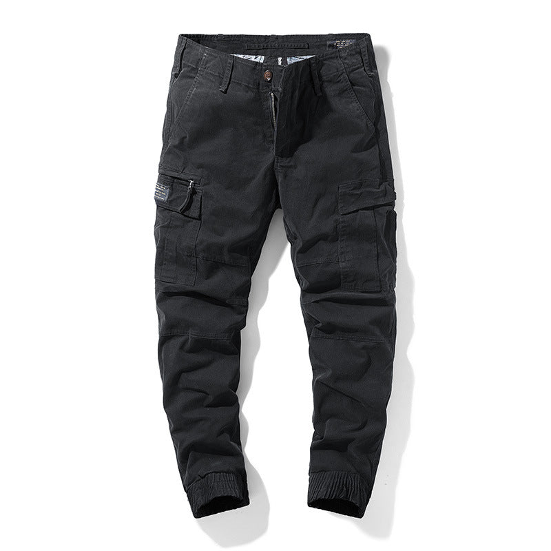 Herren Cargo-Joggerhose mit Knieabnähern elastischem Bund und Mehrfachtaschen Drune