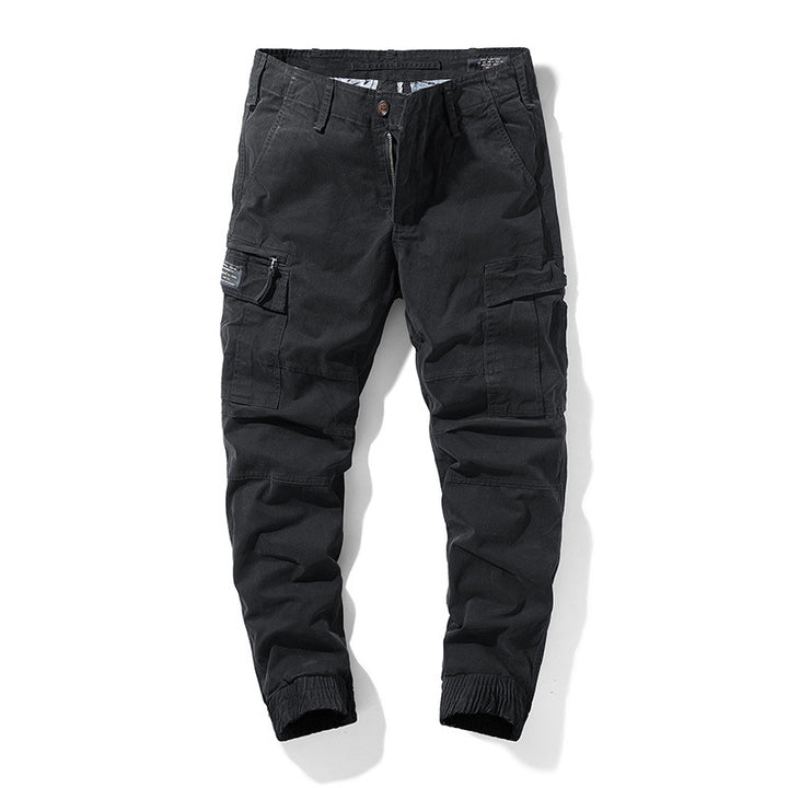 Herren Cargo-Joggerhose mit Knieabnähern elastischem Bund und Mehrfachtaschen Drune