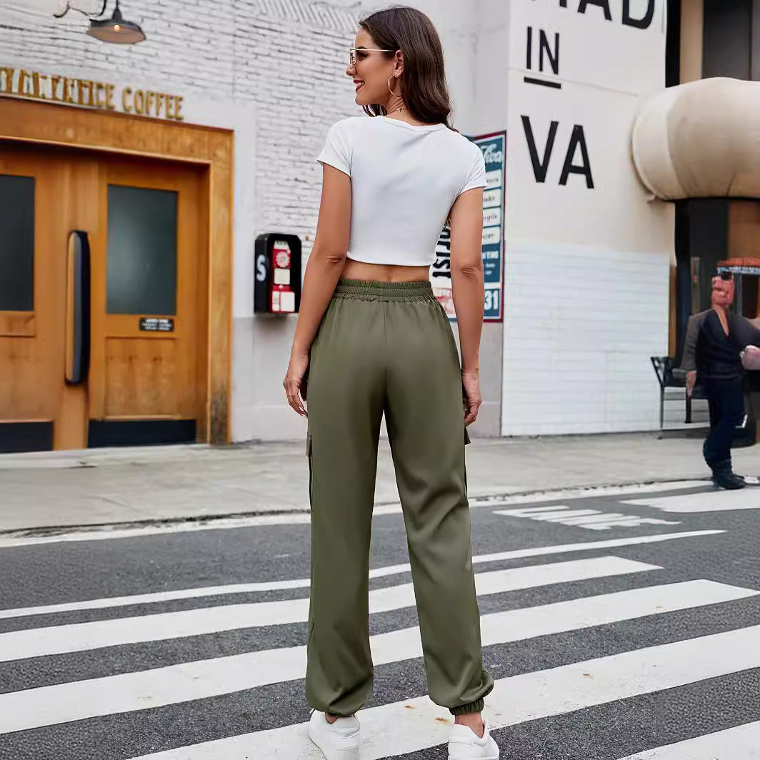 Damen Cargo-Hose mit elastischem Bund und praktischen Taschen Drune