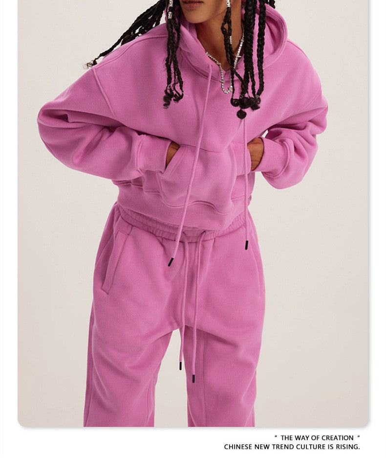 Damen cropped Hoodie und Jogginghose Set Drune