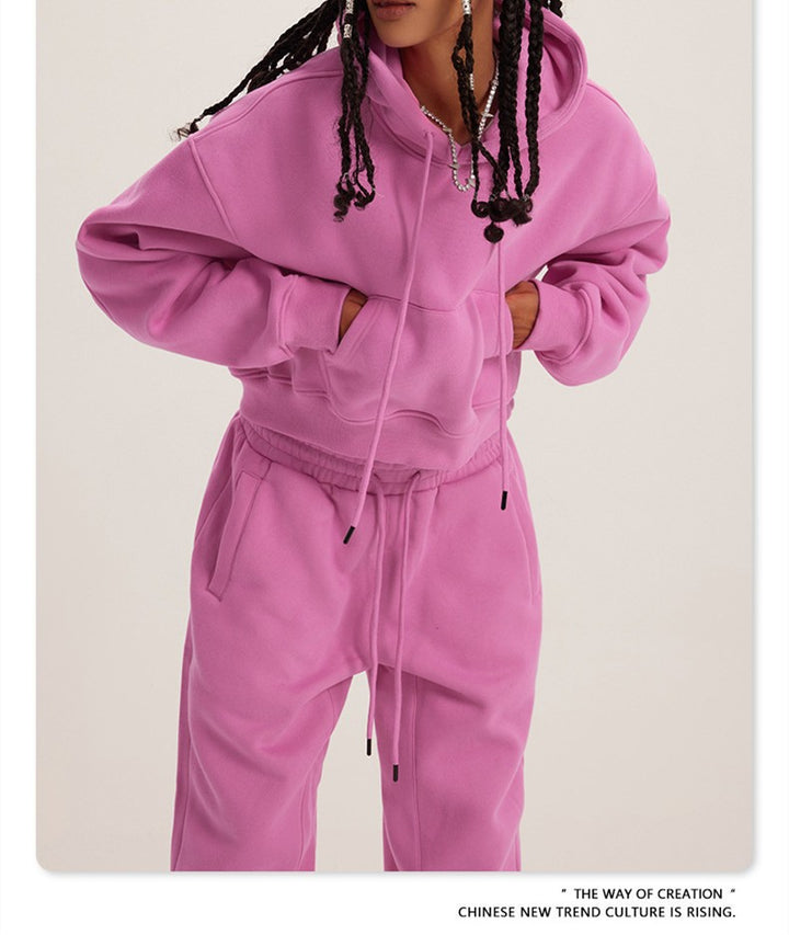 Damen cropped Hoodie und Jogginghose Set Drune