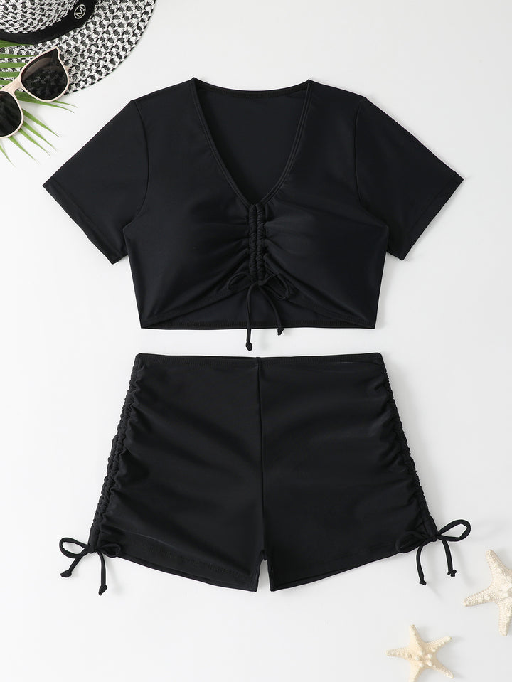 Damen Sportliches Strandset mit modischem Rüschendesign Drune