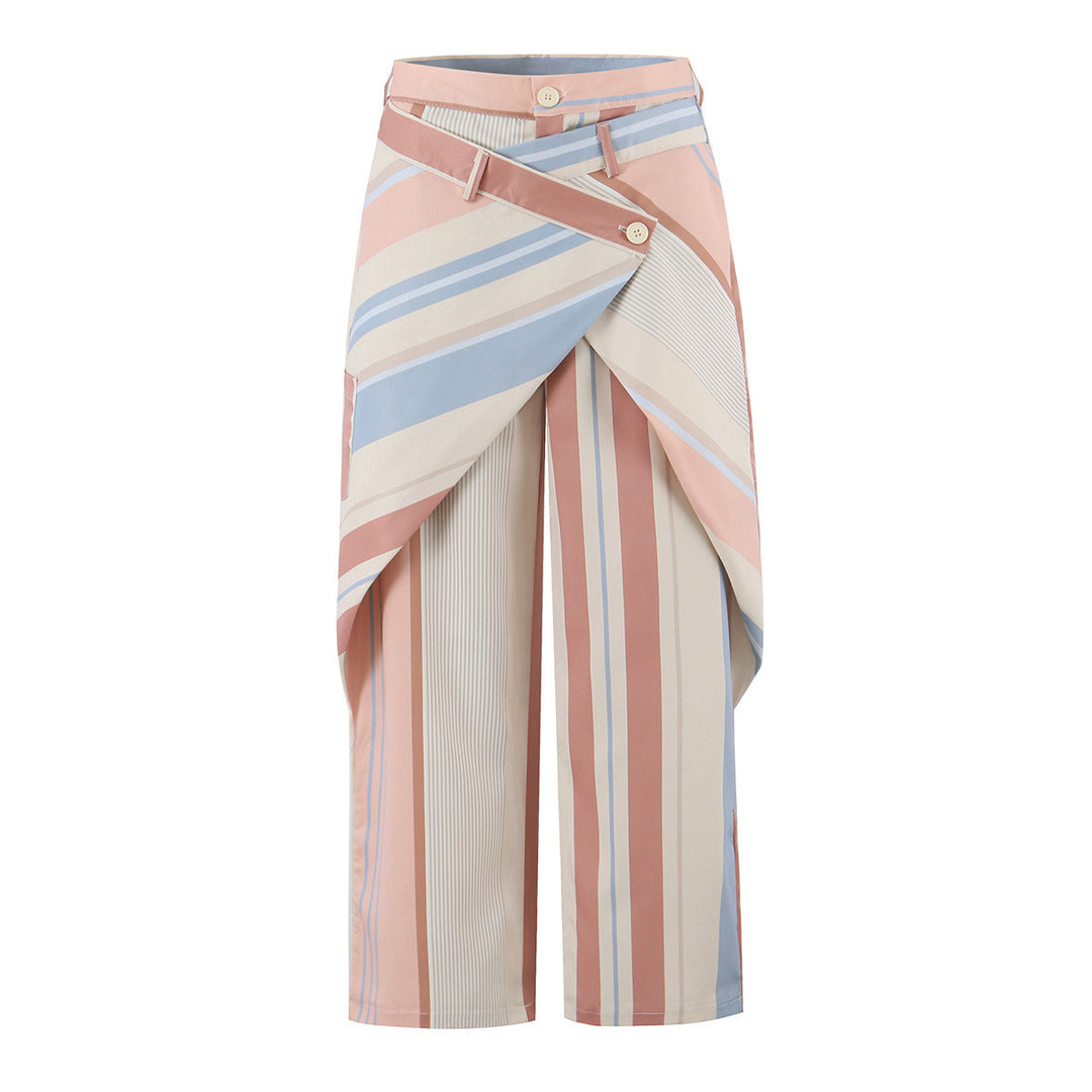 Damen Wickel-Hose mit weitem Bein und asymmetrischem Überwurf Drune