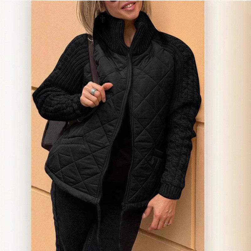 Damen Steppjacke mit Wolldetails Drune
