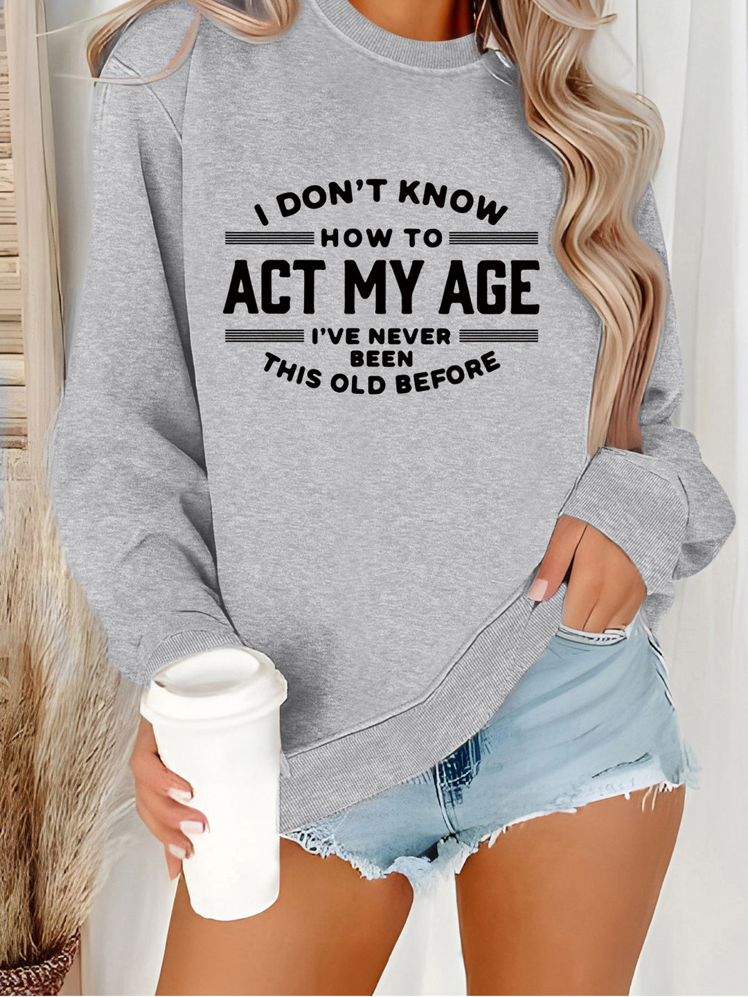 Damen Sweatshirt mit humorvollem Aufdruck und lässigem Schnitt Drune