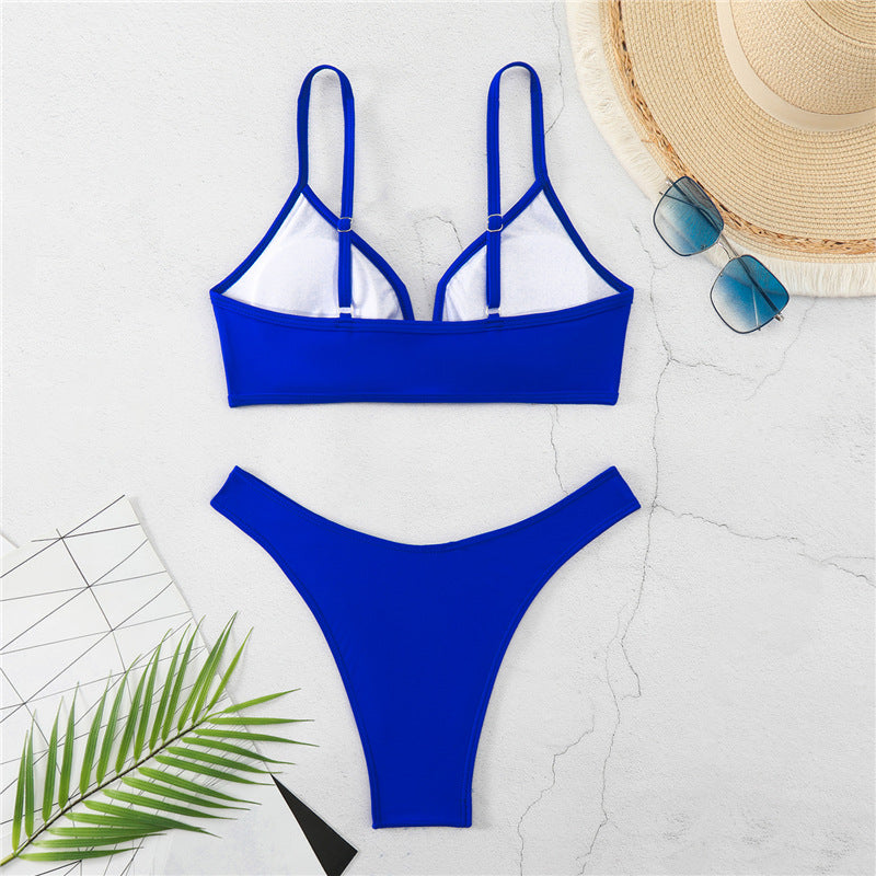 Damen Triangelbikini mit hoch geschnittenem Slip und verstellbaren Trägern Drune