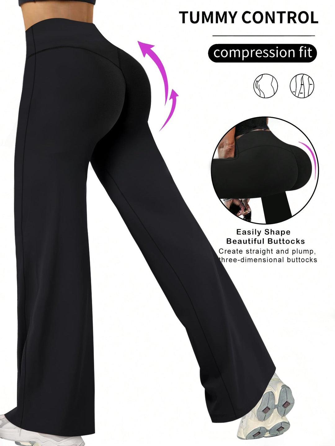 Damen Kompressionshose mit hoher Taille und Tummy Control Drune