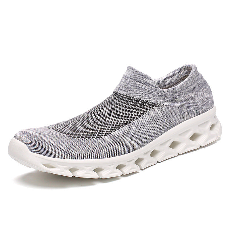 Unisex Leichter Slip-On Strick-Freizeitschuh mit wabenförmiger Hohlkammer-Sohle Drune