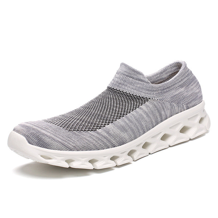 Unisex Leichter Slip-On Strick-Freizeitschuh mit wabenförmiger Hohlkammer-Sohle Drune