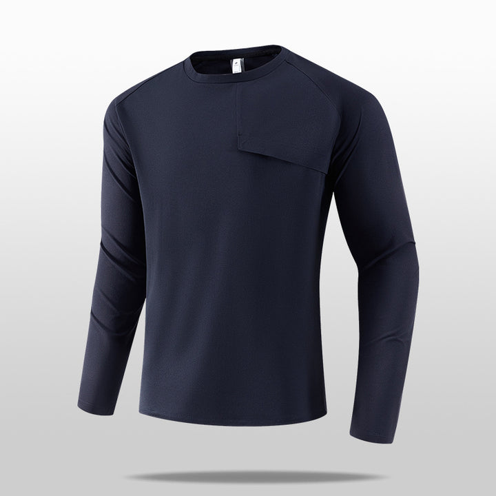 Herren Leichtes Langarm-T-Shirt mit praktischer Brusttasche Drune