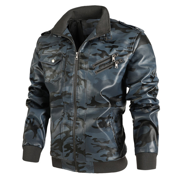 Herren camouflage Freizeitjacke mit stylischen Reißverschlusstaschen Drune