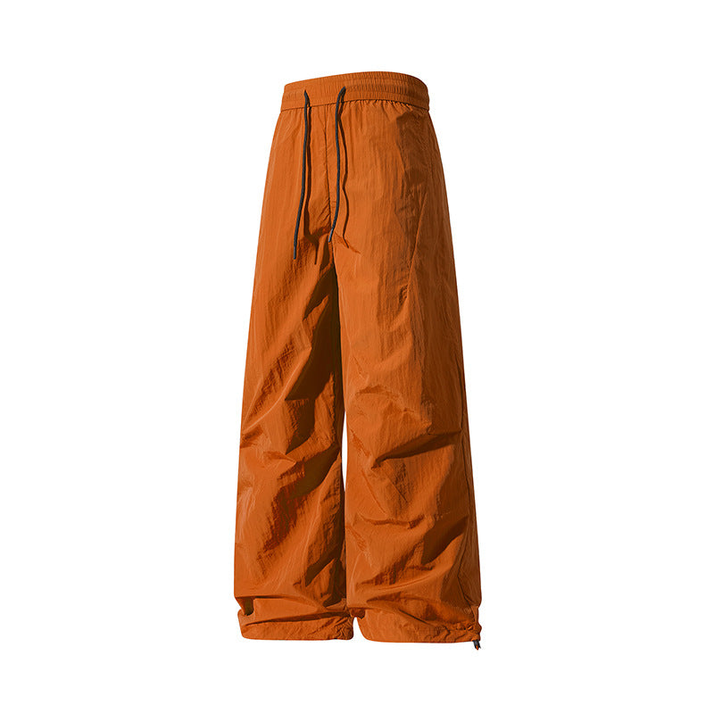 Unisex Weite technische Nylon-Hose mit Kordelzug und verstellbarem Saum Drune