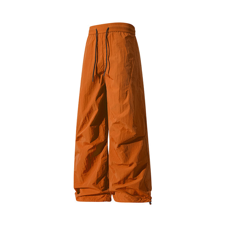 Unisex Weite technische Nylon-Hose mit Kordelzug und verstellbarem Saum Drune