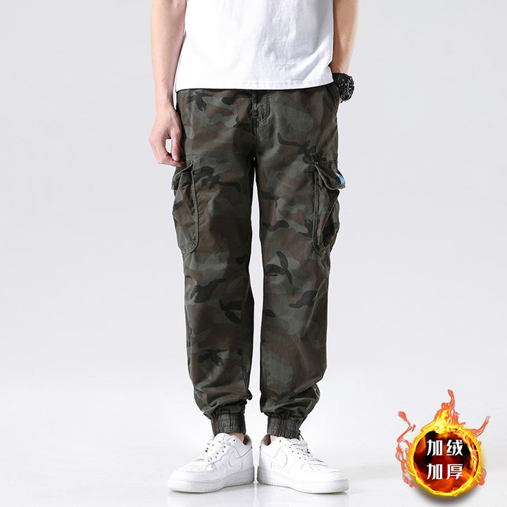 Herren Cargohhose im Joggerstil mit Camouflage-Muster, elastischem Bund und Mehrfach-Utility-Taschen Drune
