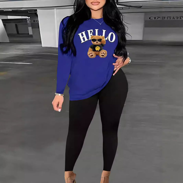 Damen Lässiges Sweatshirt mit originellem Bärenmotiv Drune
