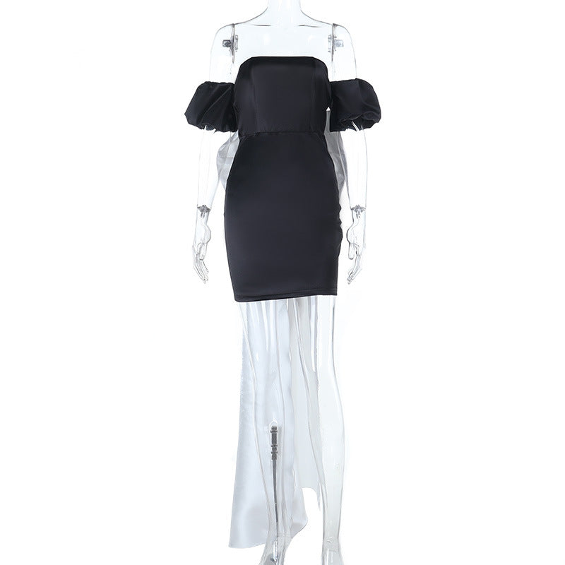 Damen Elegantes Off-Shoulder-Minikleid mit voluminösen Rüschendetails Drune