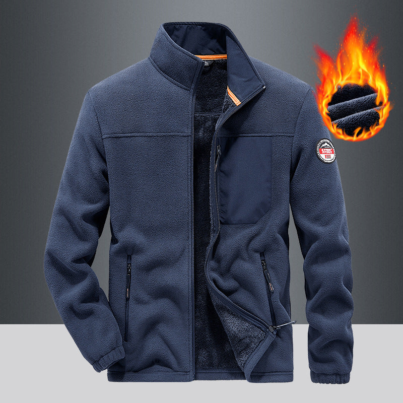 Herren Wärmende Fleecejacke mit hohem Kragen Drune