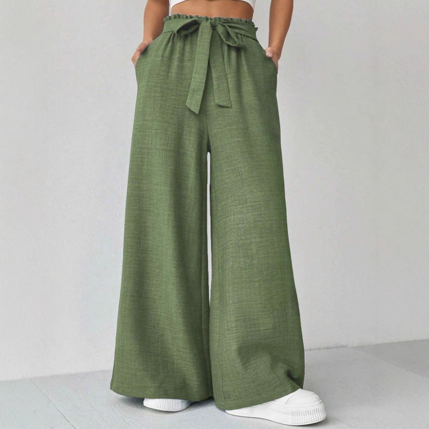 Damen Weit geschnittene Hosen mit verstellbarem Bund Drune
