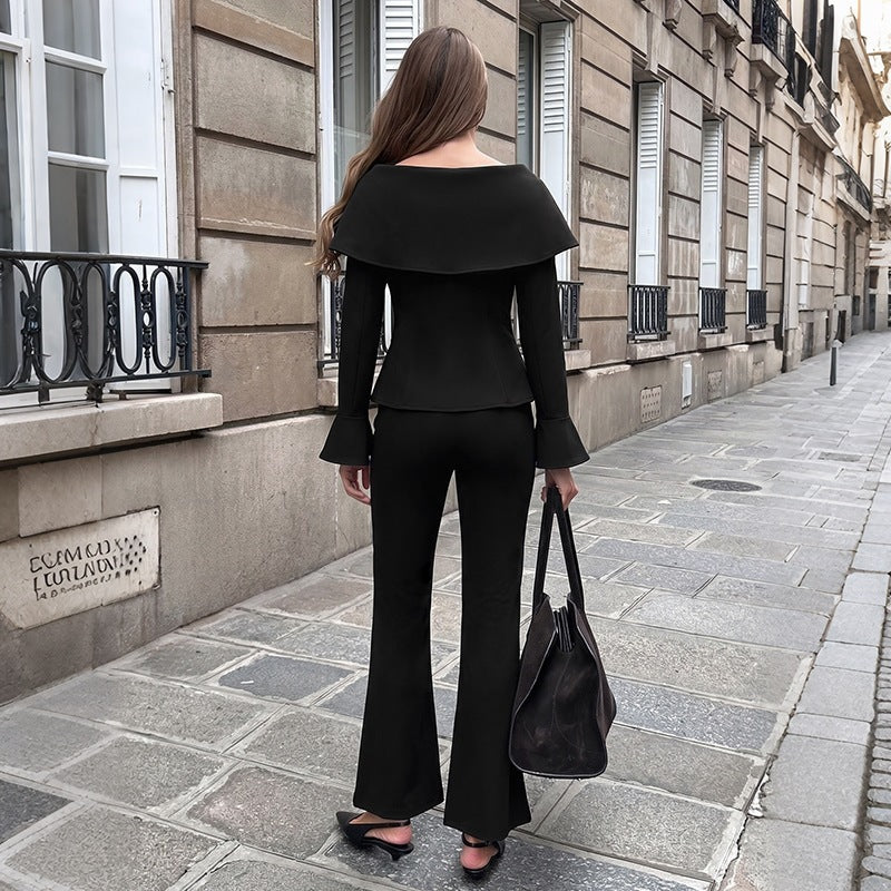 Damen Elegantes Off-Shoulder Blazer-Set Drune