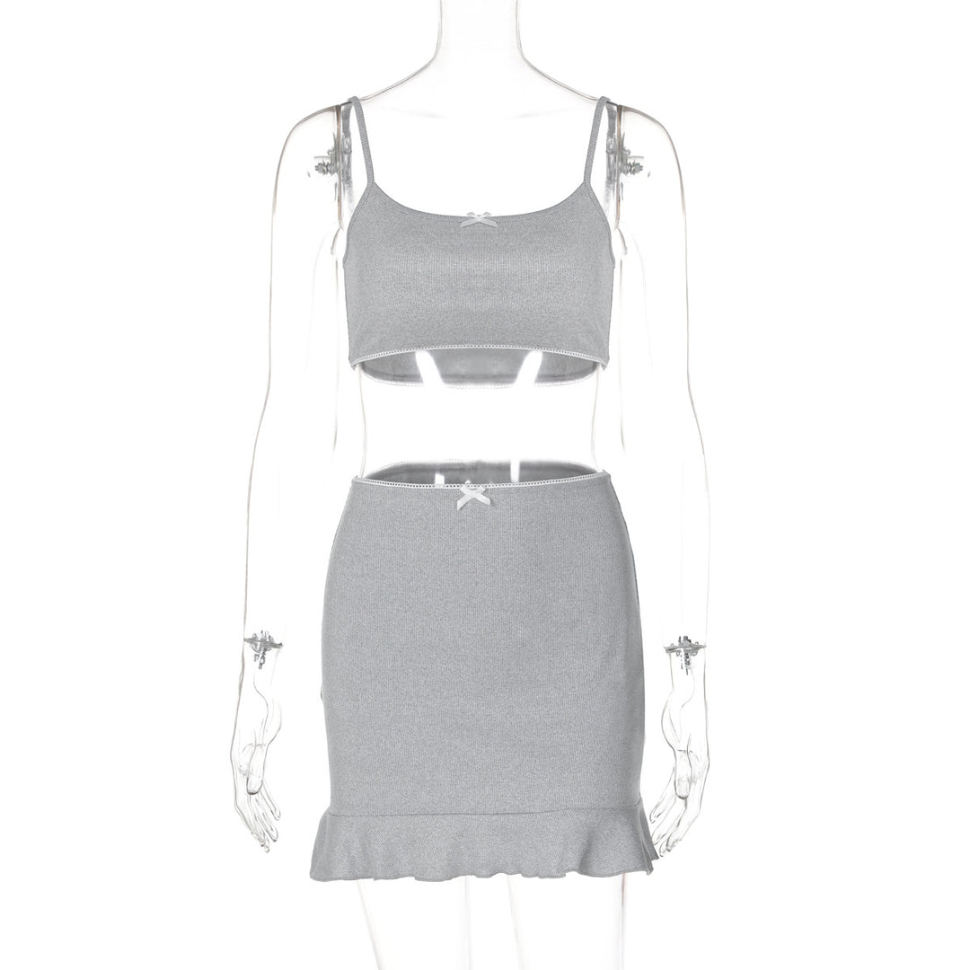 Damen Zweiteiliges Set mit Rüschendetails Drune