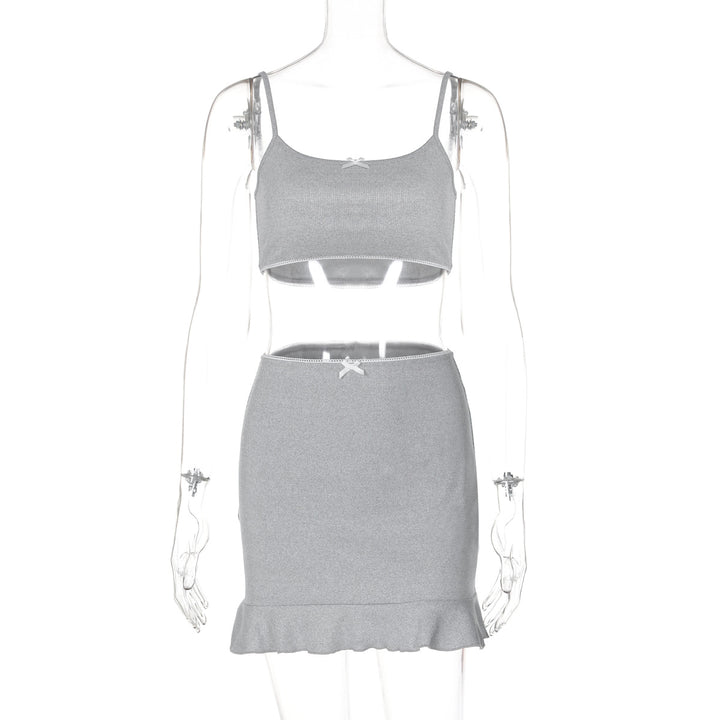 Damen Zweiteiliges Set mit Rüschendetails Drune