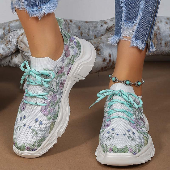 Drune | Breite Sneaker Mit Blumenmuster Für Damen