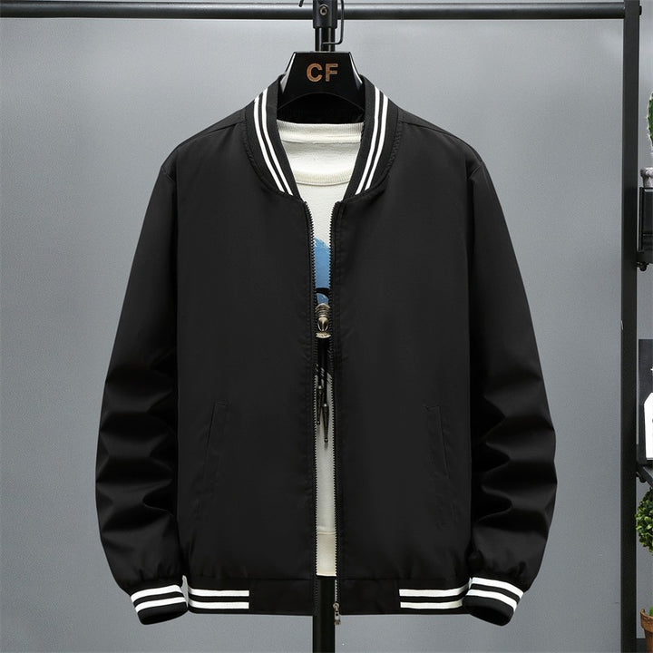 Herren Modische Bomberjacke mit Kontraststreifen Drune
