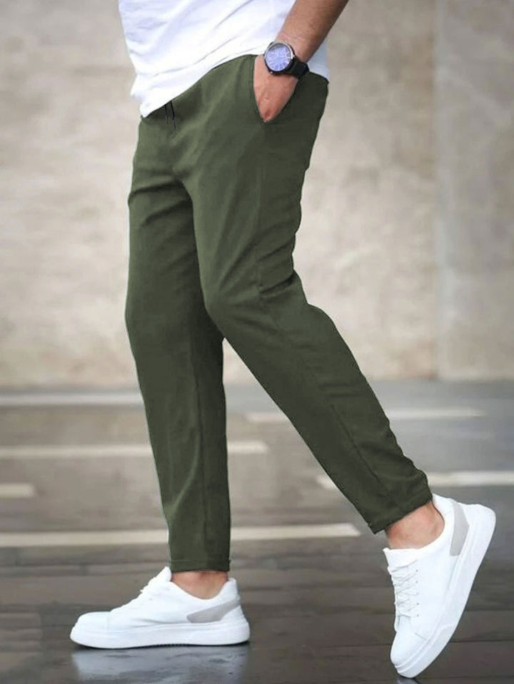 Herren lässige Freizeithose mit elastischem Bund und praktischen Taschen Drune