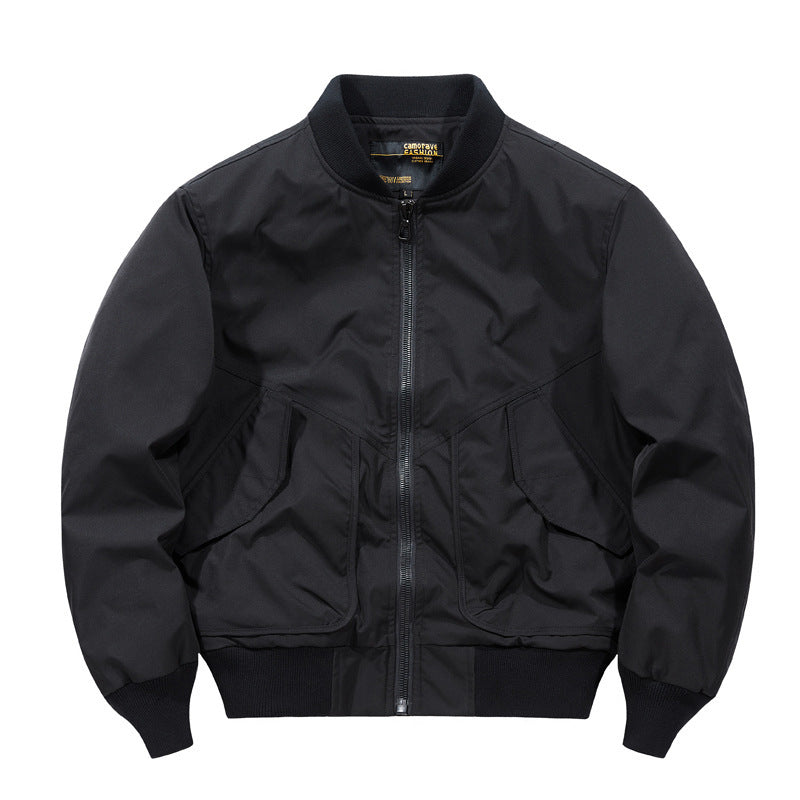 Herren Oversized Nylon‑Bomberjacke mit markanten Klappentaschen und Rippbündchen Drune