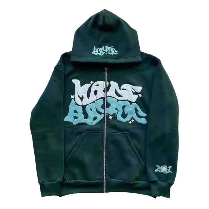 Damen sportliche Kapuzenjacke im urbanen Graffiti-Stil Drune