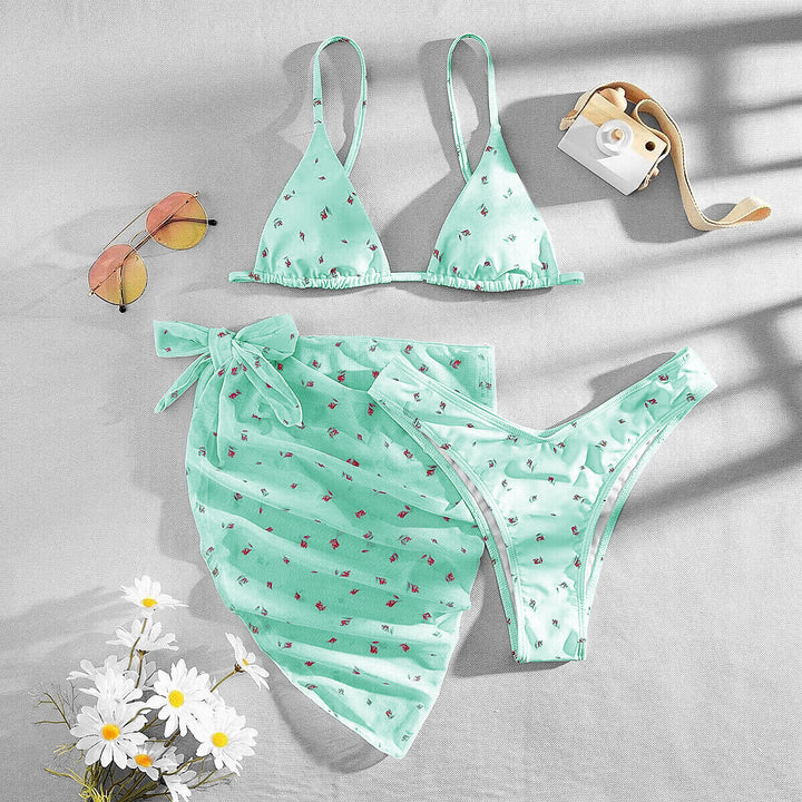 Damen Triangel-Bikini mit elegantem Chiffonüberwurf Drune