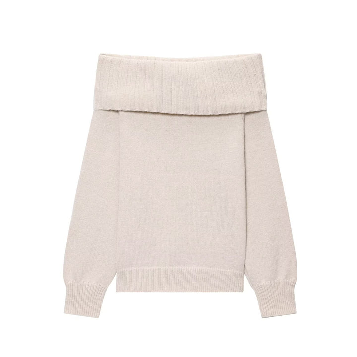 Damen Elegante Strickpullover mit überschnittenen Schultern Drune