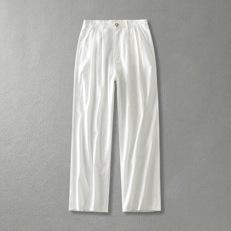 Damen Weite Bundfalten-Hose mit hoher Taille Drune