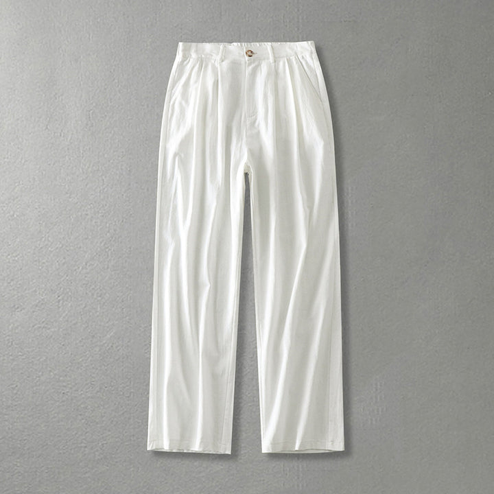 Damen Weite Bundfalten-Hose mit hoher Taille Drune