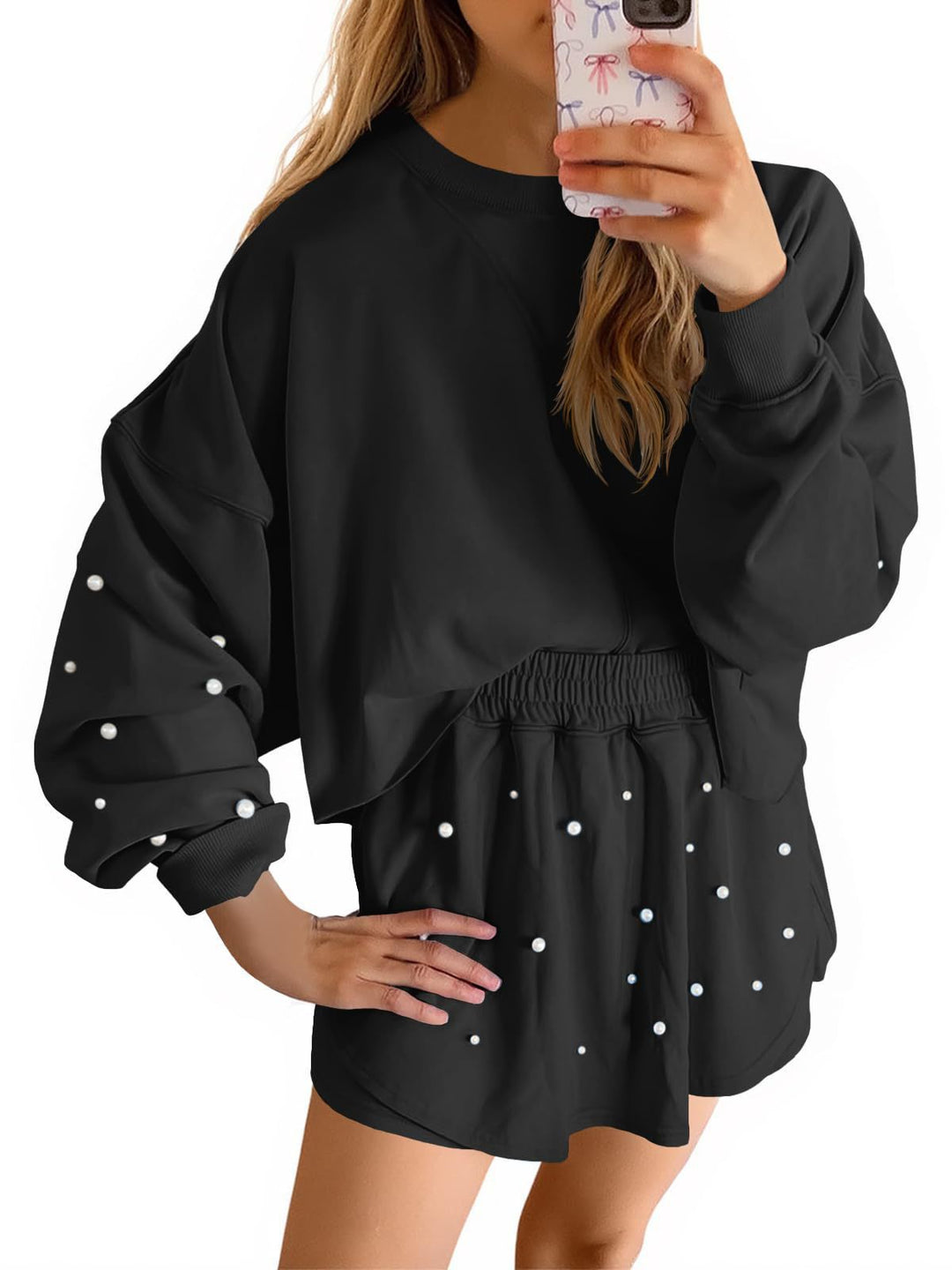 Damen Sportliches Sweatshirt- und Rock-Set Drune
