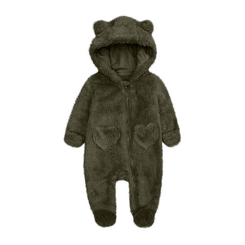 Unisex Fleeceoverall mit Kapuze und Herzaugen Drune