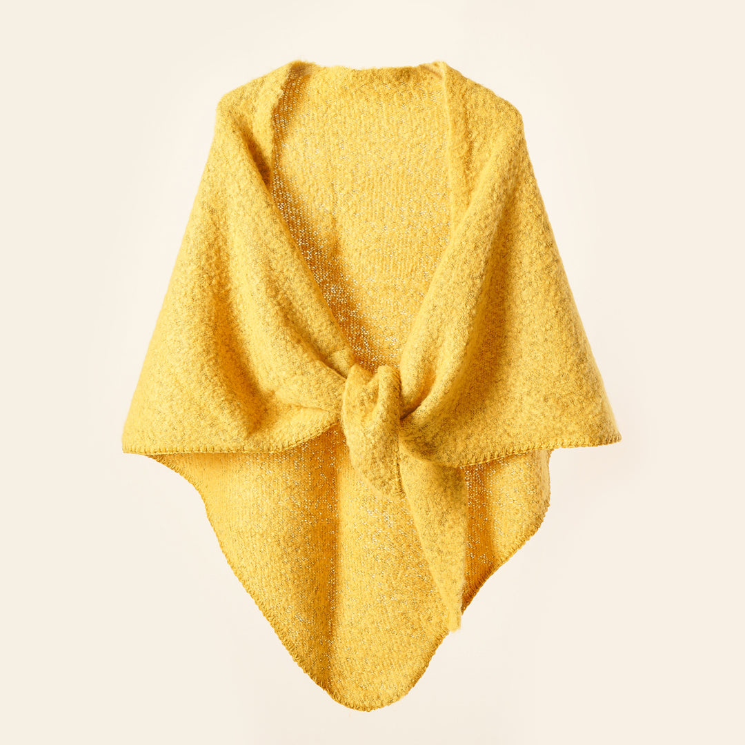 Damen Kuscheliger Wickelponcho mit modernen Fransen und elegantem Design Drune