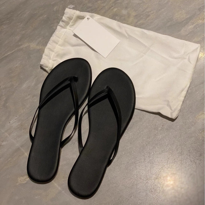 Damen Elegante Flip-Flops mit schimmerndem Riemen und komfortabler Sohle Drune
