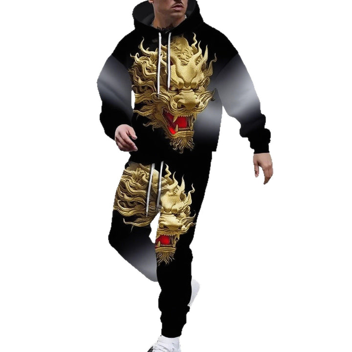 Herren Hoodie- und Jogginghose-Set mit einzigartigem Grafikdesign Drune