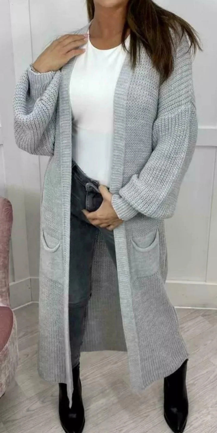 Damen Grobstrickcardigan mit lässiger Passform und langen Ärmeln Drune