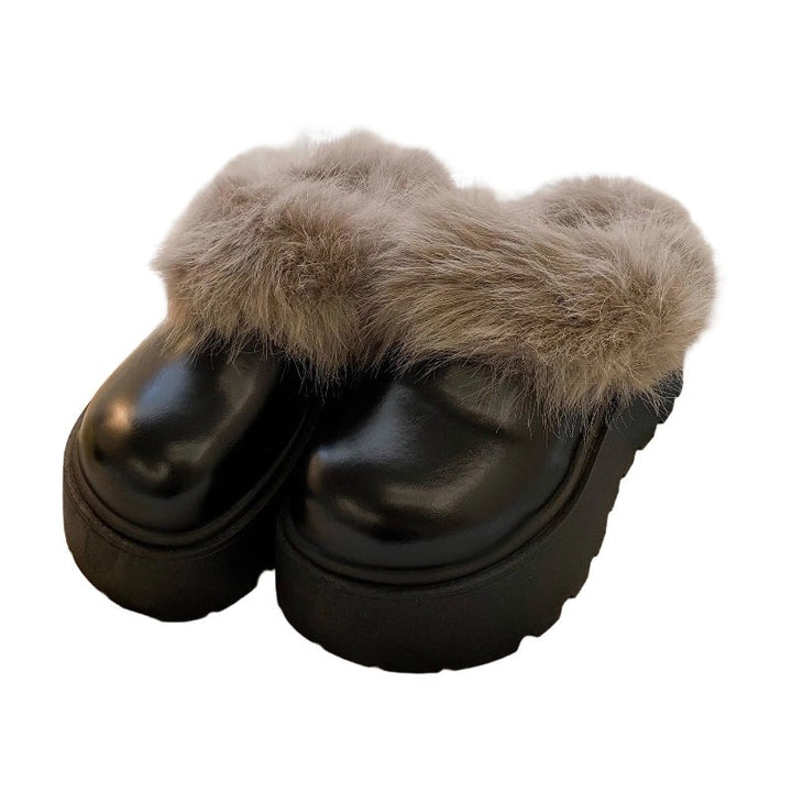 Damen Flauschige Clogs mit hochwertigem Kunstfell und robuster Sohle Drune