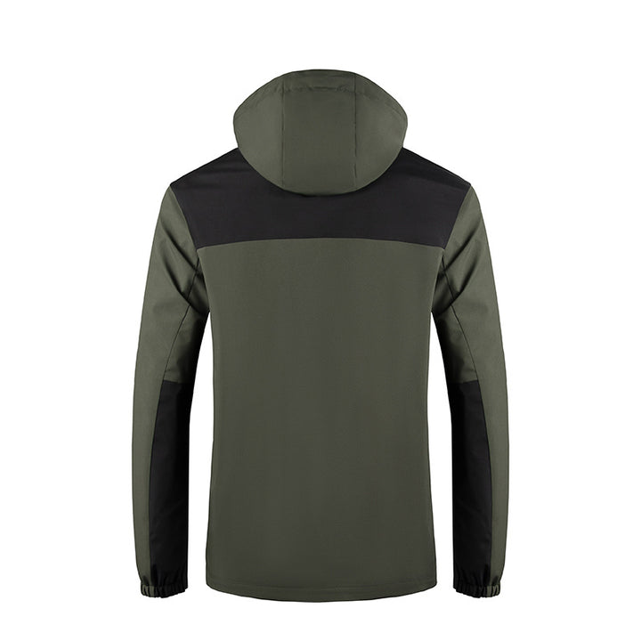 Herren Wind- und Wasserabweisende Softshelljacke mit Kapuze und verdecktem Reißverschluss Drune