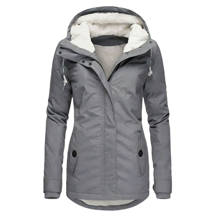 Damen Wasserabweisender Parka mit Teddyfutter, Kapuze und Taillierter Passform Drune